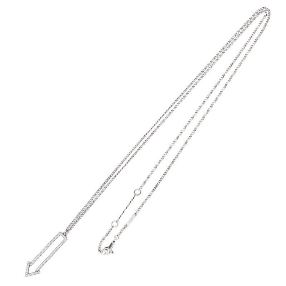 Celine 460 Sj6 bcz Arrow Rhodium Finish Crystal Necklace - Picture 2 of 5